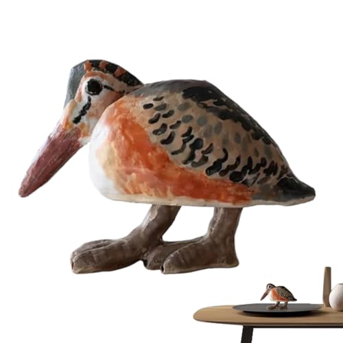 Décoration De Figurine D'oiseau De Forêt – Sculpture De Bécassine Réaliste, Ornement D'oiseau De Table | Représentation En Résine Synthétique Finement...