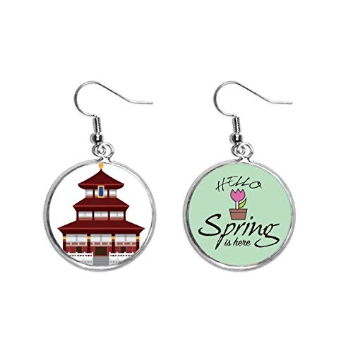Pendientes de arquitectura china joyas de primavera estilo colgante
