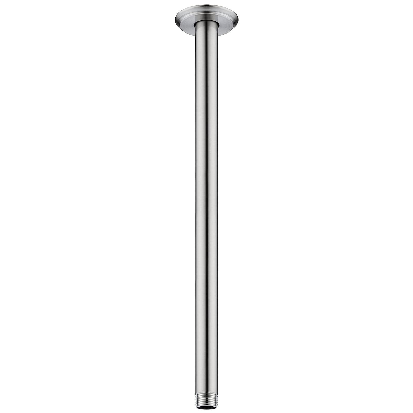 16 Inch Shower Arm and Flange Brushed Nickel, Ceiling Mounted Shower Arm for Rain Shower Head