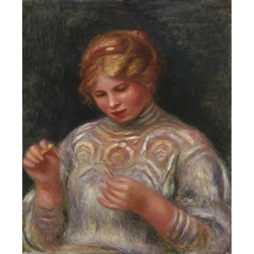 Girl Tatting 1906 impression sur toile grande taille 101x127 cm décoration murale de salon