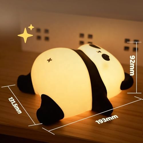 Image of One94Store Rechargeable Silicone Lazy Panda Night Light for Kids | 7-Color LED Changing Lamp | Adorable Room Decor & Gift for Toddlers, Teens & Valentine's Day | Soft BPA-Free Nightlight | Multicolor