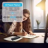 Cyfrowy dyktafon 64 GB, COVVY aktywowany głosem, przenośny rejestrator dźwięku z odtwarzaniem, mini urządzenia do nagrywania HD do rozmowy kwalifikacyjnej/klasy/spotkania