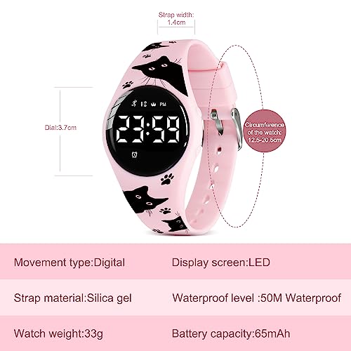 Image of Kids Watches for Girls Boys Digital Sport Watch with Step Counter Pedometer Vibration Alarm Clock, No App Waterproof Fitness Tracker Kids Watch Boys Girls Teens Students Ages 5-16