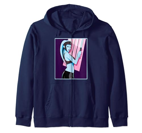 Star Wars Aayla Secura Retro Lightsaber Poster Sudadera con Capucha