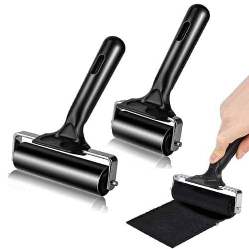 2 Piezas Rodillos De Goma,Goma Rodillo De Tinta Rodillo De Impresión Rodillo De Tinta Para Impresión Rodillos De Goma Rodillo De Goma Para Pintura Al Óleo Grabados Artes (6cm,10cm)