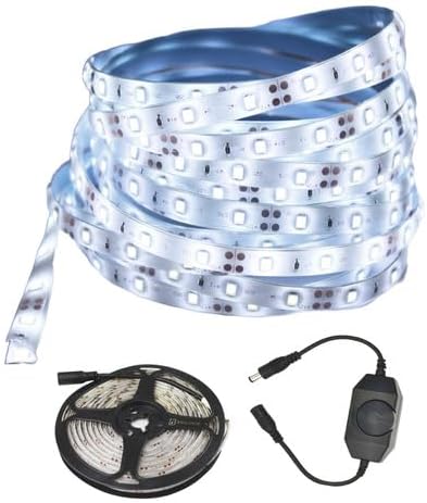 Fita Led Branco Frio 3528 5m Ip65 Fonte E Dimmer Interruptor