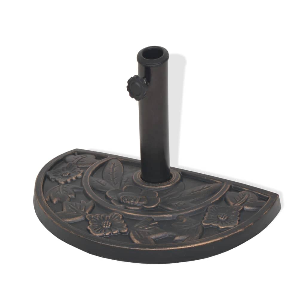 Tomostar Pied de Parasol, Support Socle de Parasol Base de Lestage en résine Demi-Cercle Bronze 9 kg