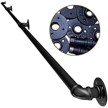 TSTS 1ft-20ft Handrail -Complete Kit. درابزين صناعي درابزين من الحديد مثبت على الحائط ، مقبض سكة حديد من الأنابيب غير القابلة للانزلاق ، روضة أطفال تميل ضد شريط دعم ممر الجدار