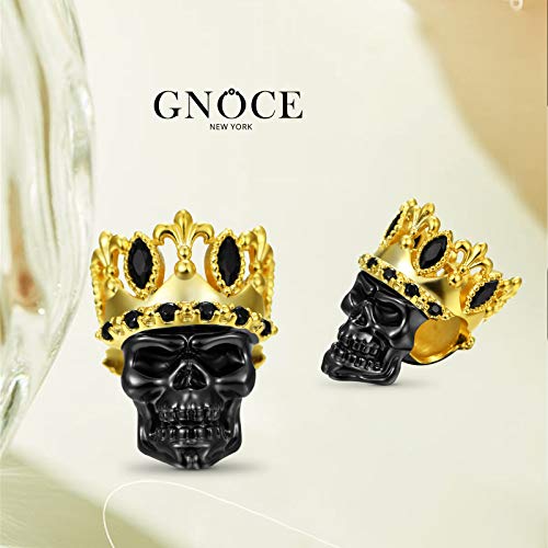 Image of GNOCE Skull Pendant Charm Silver Dangle Charms Bead fit Bracelet /Necklace Jewelry Gift for Women Men