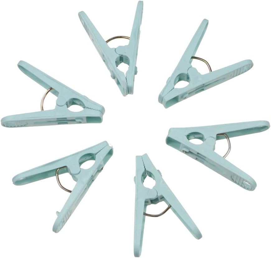 30Pcs Plastic Clothes Pins, Clothespins Clothing Clips Pegs with Storage Basket Multifunction Windproof Clothes Hanger Clips for Underwear Socks Indoor Outdoor