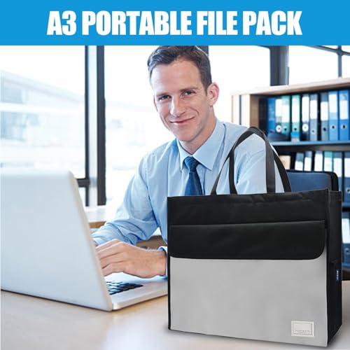 Rangement de documents portable A3 grand sac fourre-tout - 2