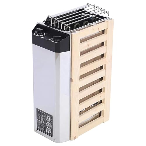 Dxysyldrun 3KW,Calentador De Sauna De 220V, Calentador Eléctrico De Sauna De Acero Inoxidable, Calentador De Sauna De Baño De Vapor, Control De Temperatura Y Temporizador, Hogar, Ducha