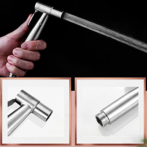 ECVV Stainless Steel Handheld Bidet Sprayer for Toilet Cloth Bathroom Diaper Self Cleaning Shattaf Set with adjustable water Pressure Control