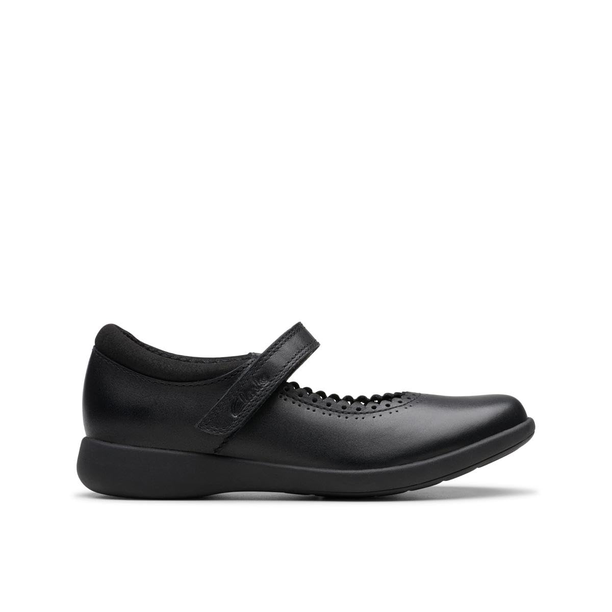 Clarks Girls Black 'S Leather Etch Pure Shoes In (Standard Fit)  Size 29.5 Kids