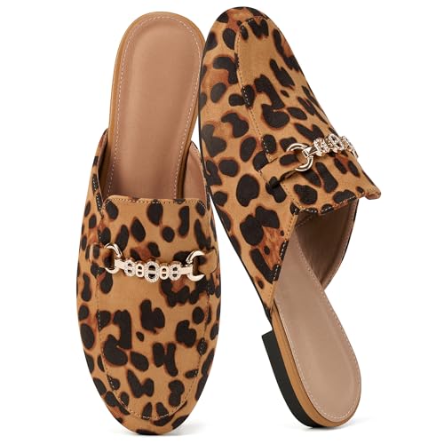 Womens Mules Buckle Flats: Classic Suede Slip On Shoes Dressy