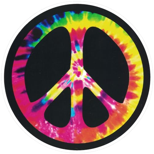 Peace Sign (Tie Dye) - Small Bumper Sticker or Laptop Decal (3.25