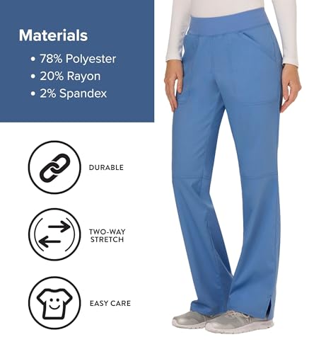 Image of Cherokee Women Scrub Pant with Straight Leg Pull-on Pant Medical Bottom with 4 Pocket & 2-Way Stretch Fabric - WW110