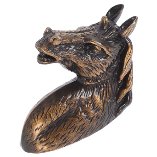 Sosoport Tirador de Cajón Moderno Diseño de Cabeza de Caballo Pomo Decorativo de Latón Acabado Bronce Tirador Vintage para Armario y Muebles Rústicos de Dormitorio Adecuado para