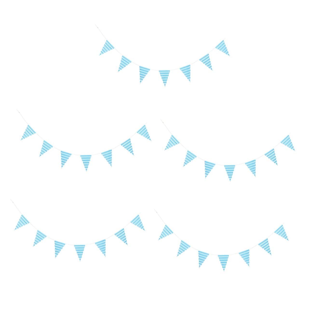Happyyami 5 Sätze Oktoberfest Dekoration Bayerische Oktoberfestfahnen Bierfest-partybanner Oktoberfest-karo-wimpelgirlande Blau-weiße Karoflaggen Flagge Deutschland Gitter Polyester