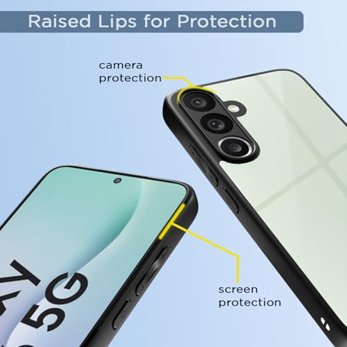 Image of Amazon Basics Back Cover for Samsung Galaxy M56 5G | Shockproof Sleek Hybrid Armor Bumper Case (Black)