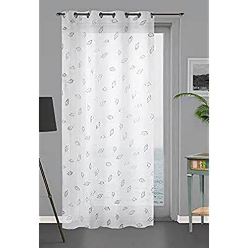 Soleil d'ocre Laurene Voilage, Polyester, White, 140 x 250 cm, W 53.1" x L 98.4" (1 Panels)