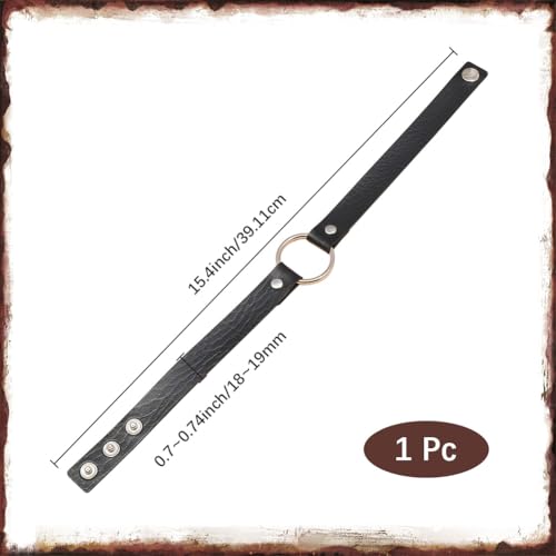 CALFOVERA Verstellbares PU Leder Choker Halsband Für Frauen O Ring Gothic Style Lederhalsband Mit Kettengliedern Schwarzes Punk Design Kurzes Kreishalsband Mit Niete Für Kostümschmuck Halloween Party