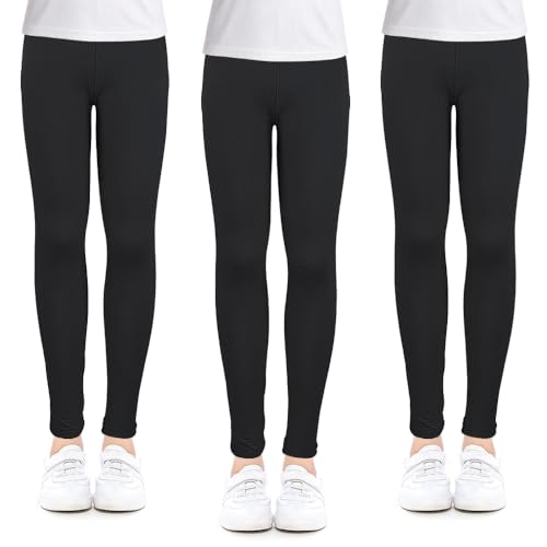 OioTuyi 3er-Pack Schwarze Leggings für Mädchen (Größe 104-116),...