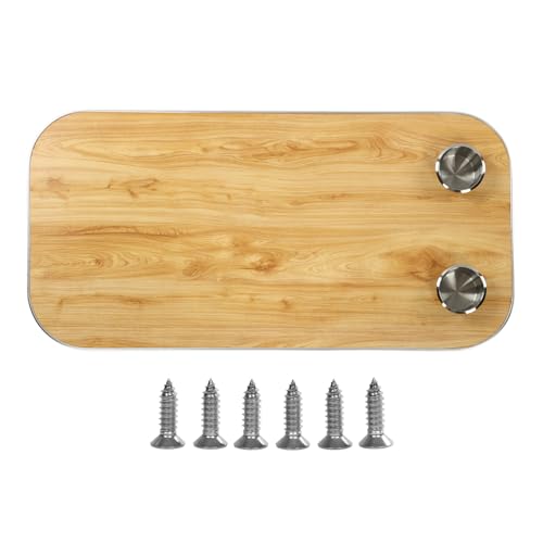 Tissting Removable RV Table Top with 2 Cup Holder 80x40cm/31.49x15.74in Solid Wood Tabletop with Screws for Campers RV Car Yacht Floating Bridge Deck Terrace (Yellow)