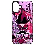 utaupia Monsieur Baffi - Cover in silicone per iPhone 16+ Plus con vernice protettiva per tubo TPU vintage rosa, 4G, 256 GB