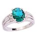 Psiroy 925 Sterling Silver Plated Oval Shaped Simulated Green Topaz Ring Size 8