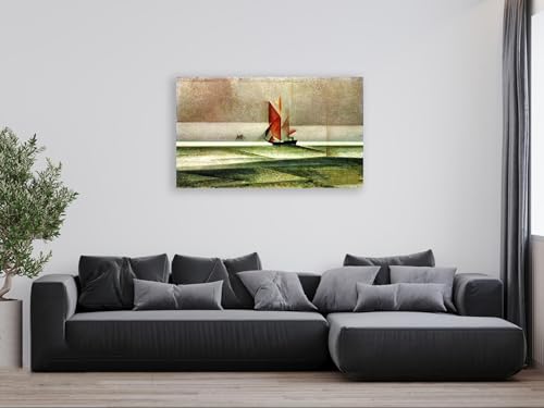Tableau goélette de mer impression sur toile abstraite 70x120 cm - 4