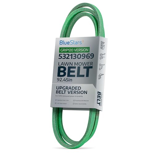 Image of [Upgraded Grip120] BlueStars 532130969 130969 Drive Belt Aramid Cord 92.45 inch | Drive Belt for Husqvarna YTH24K48 YTH2348 LGT2654 YTH22V46 LGT2554 Craftsman Poulan 592855201 584444701 532 13 09-69 21546080