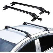 Car Top Roof Rack Cross Bar Universal, 2PCS Aluminum Luggage Carrier Rack, Lockable Anti-Theft 43.3-44.88" Cargo Bar for 4 or 5 Door Cars, Black
