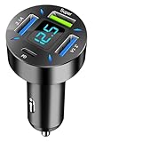 【Sûr et fiable】L'adaptateur de chargeur de voiture est équipé d'une puce intelligente qui protège contre la surchauffe, la surtension et la surintensité. Il utilise une puce de contrôle principale haute performance avec 5 niveaux de protection du circuit pour une sécurité renforcée, préservant ainsi le fusible et la batterie.