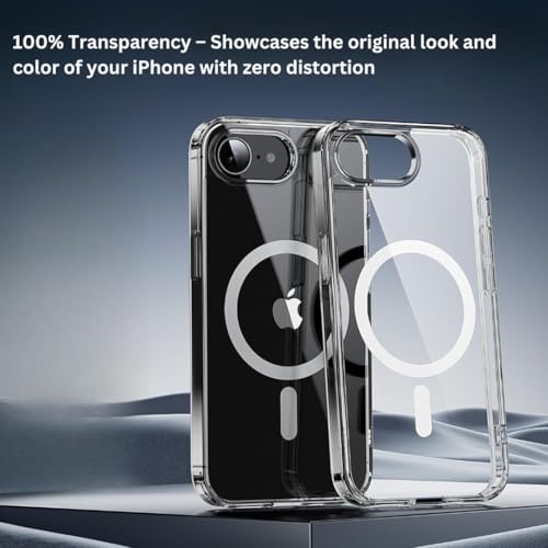 Image of Back Case Cover for Apple iPhone 16e | Mag-Safe Compatible | Camera Protection | Transparent Mobile Phone Case Cover for Apple i Phone 16e / i Phone 16 e | PC & TPU Transparent Back Cover