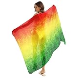 Jdadrh Jamaican Rasta Grunge Color Sarong Wraps for Women 72x47 Swimsuit Cover Ups Chiffon Summer Beach Pareo Spa Swimwear Bikini Wrap Long Shawls for Park Boating Cruises