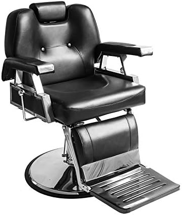 Barber Chair, Qivange Adjustable Reclining Leather Hairdressing Beauty Chair Styling Beauty Salon Chair Hydraulic