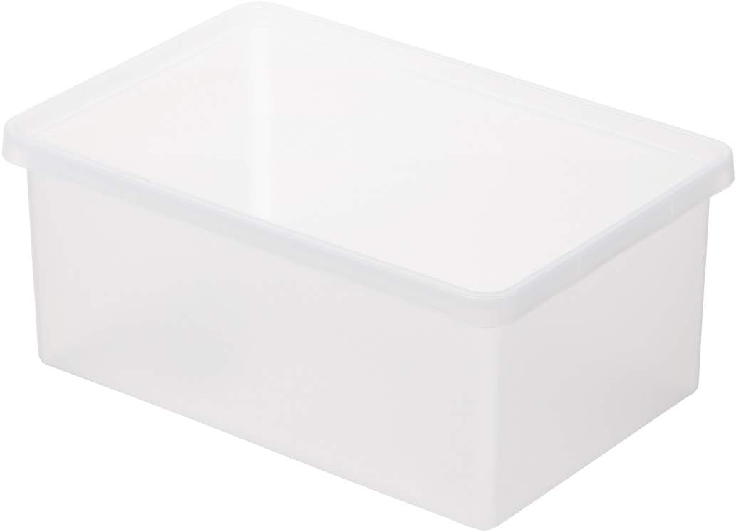 無印良品 MUJI 82219418 Polypropylene Storage Box, Medium, Width 14.6 x Depth 9.8 x Height 6.3 inches (37 x 25 x 16 cm), Translucent