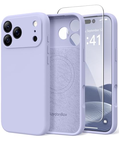 Image of Magnetic for iPhone 17 Pro Max Case, Compatible with MagSafe, [Full Camera Protection][Screen Protector] Silicone Shockproof Protective Phone Case for iPhone 17 Pro Max 6.9 inch, Lilac