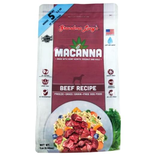 Grandma Lucy’s Macanna Freeze Dried Grain Free Beef Recipe Dog Food 1 Lbs