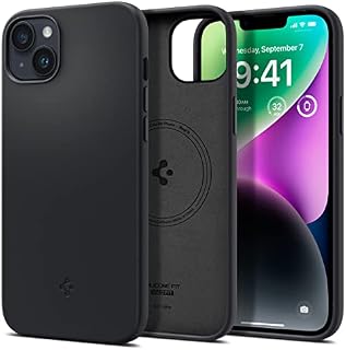 Spigen Silicone Fit MagFit Case Compatible with iPhone 14 - Black