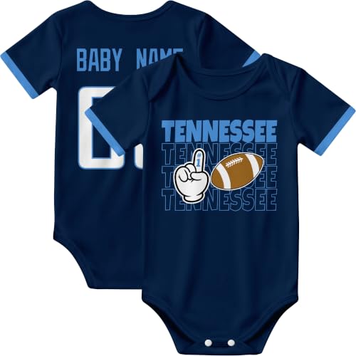 Image of KREDE Baby Clothes Custom Name Bodysuit for Baby Boy Gifts | Short Sleeves Bodysuit with Custom Number Name