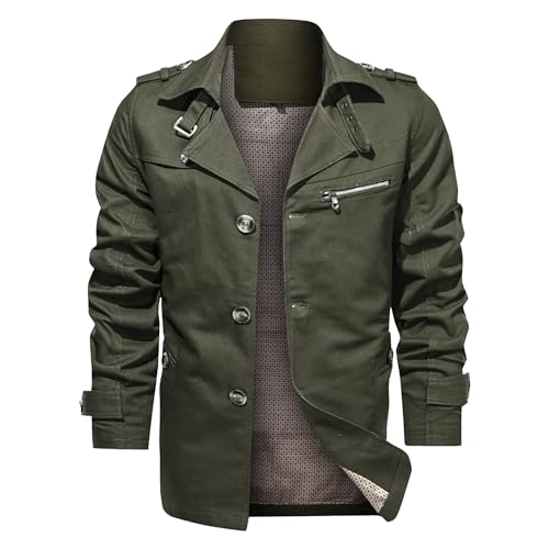 Manteau long militaire homme veste coupe-vent de combat décontracté