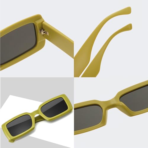 Retro Trendy Rectangle Sunglasses for Women Men UV400 Protection Trendy Style Classic Sunglasses 6Pcs4