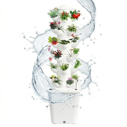 Hydroponics Growing System Kit - Vertical Hydroponic Garden Tower for Lettuce Vegetables Herbs Strawberries - Indoor/Outdoor Aeroponic Tower Planter, Agrotonomy Towers for Balcony & Farming, 30 Pods