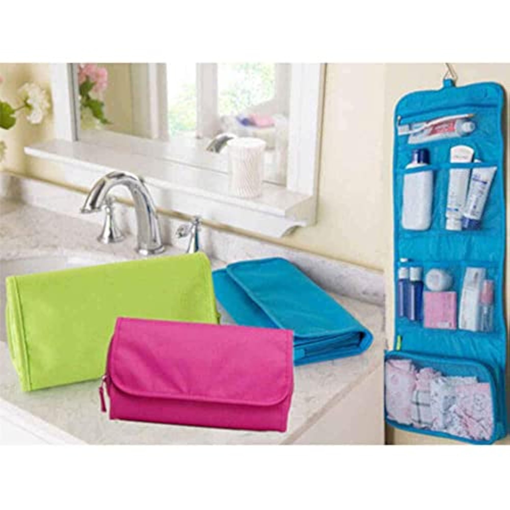 Folding Hanging Travel Cosmetic Bag Organizer