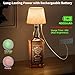 Wireless Wine Bottle Lamp Shade: Liquor Bottle Stopper Light With Remote Control Dimmable Cordless Portable Rechargeable Led Battery Operated Whiskey Bottle Lampshade For Bedside Bar Bedroom Decor