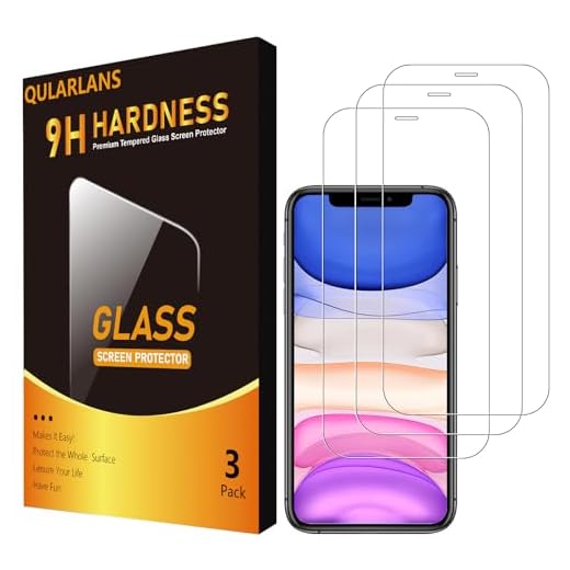 Qularlans 3 Pack Tempered Glass Screen Protector Compatible with iPhone 11/XR, 9H Hardness Shock Resistant Tempered Glass HD Ultra Clear
