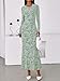 BTFBM Wedding Guest Dresses for Women 2026 Spring Elegant Floral Lace Ruched Long Sleeve Bodycon Cocktail Party Maxi Dress(Light Green, Medium)
