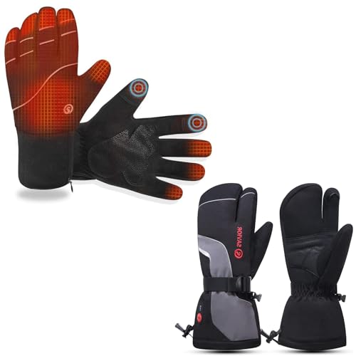 SAVIOR HEAT Complete Heated Gloves Package: Unisex Cycling Gloves and Versatile Ski Mittens for Winter Adventures